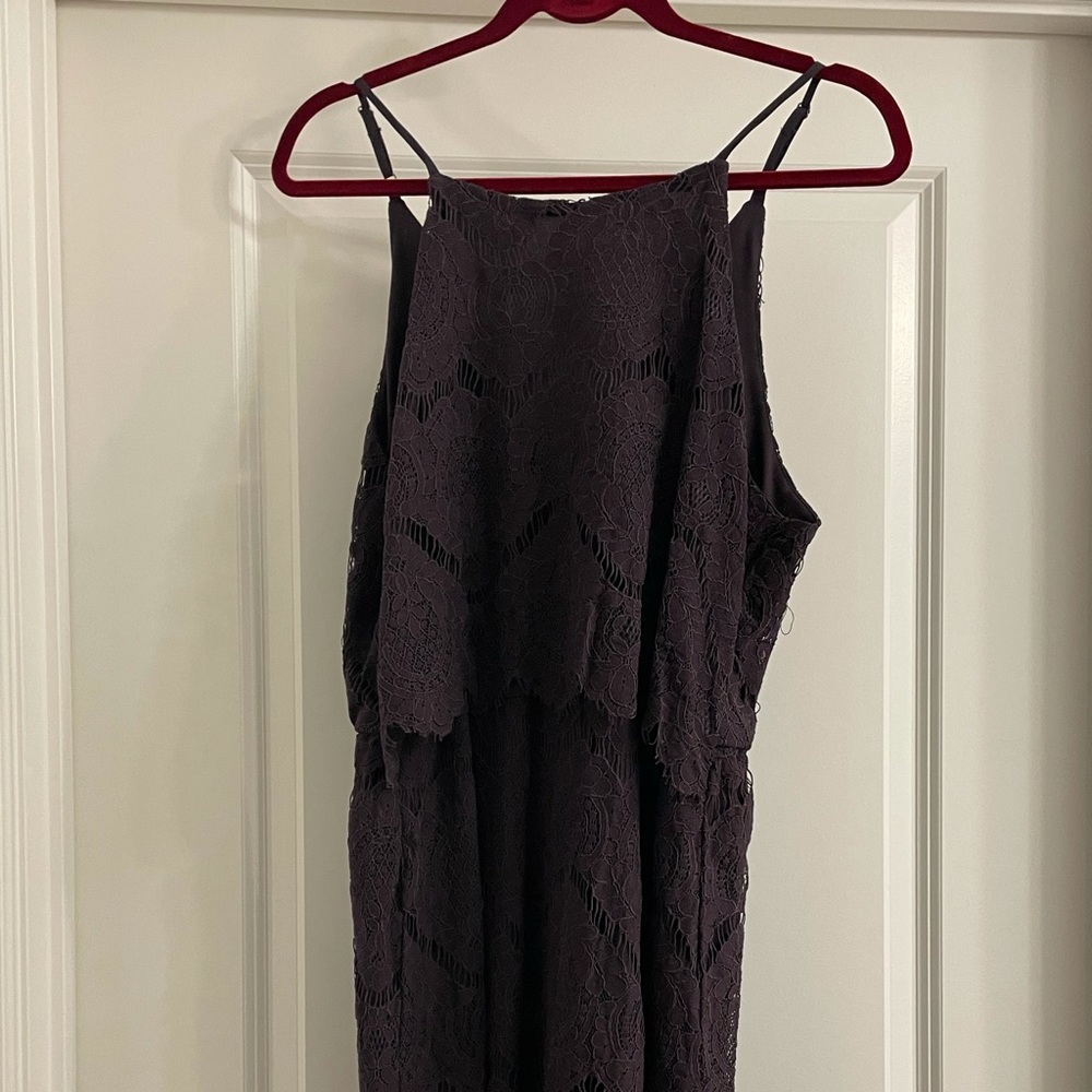 Dark purple womens lace dress